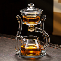Glass semi-automatic tea set Tea maker Magnetic teapot cup Net Red household lazy Kung Fu tea artifact