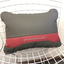 Porsche car leather waist pillow cushion pillow gray red double fight commemorative Cayenne 4s shop gifts customized supplies