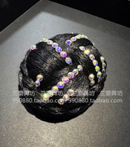 Morden dance Latin dance competition disc head inlaid with wig bun wig bag adult children wig bag delivery net