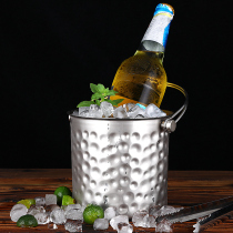 Stainless steel ice bucket thickened European champagne bucket large beer red wine bucket small ice grain block bucket ktv bar