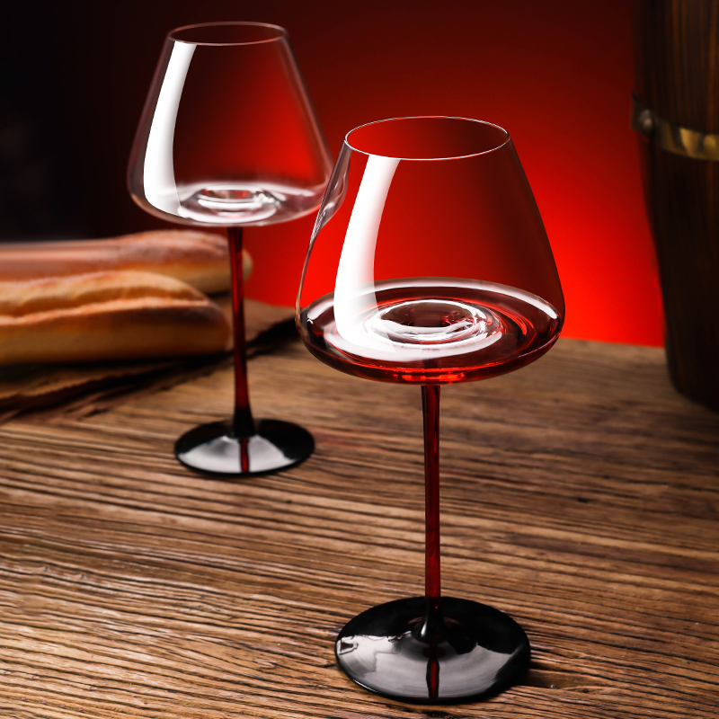 赤い蝶ネクタイ ブルゴーニュ ワイングラス ライト 高級クリスタル ガラス ゴブレット 赤ワイングラス ビッグベリー ワイングラス ハイエンド セット
