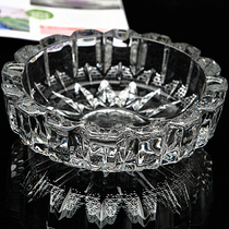 Thickened round glass ashtray creative large crystal ashtray European style office living room dedicated