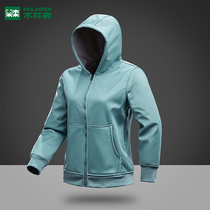 Mulinsen soft shell clothes for men and women lamb velvet autumn and winter outdoor warm waterproof fleece jacket hooded sweater top tide