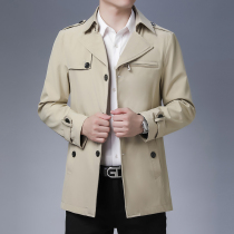 2021 new autumn trench coat mens long trend slim business leisure English coat mens coat