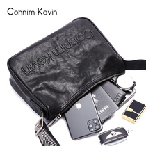 Cohnim Kevin inclined satchel mens 2022 new genuine leather mens single shoulder bag trend 100 lap commuter backpack