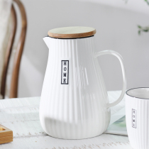 Ceramic kettle household large capacity high temperature teapot porcelain water cup open kettle heat-resistant cold kettle set