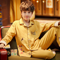 British Next Kiss childrens pajamas boys Spring and Autumn long sleeve cotton boy 12 middle and Big Boy 15-year-old set