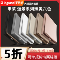 Rogrand switch socket household one open oblique five hole usb large panel porous champagne gold Type 86 tcl switch