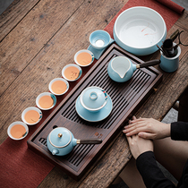 Such as porcelain moving hand-painted kung fu tea set home simple small set of office Chinese tea cup gift box
