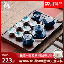 Such as porcelain moving hand-painted Kung Fu Tea Set Home Office anti-hot side to make teapot Chinese tea cup high-end