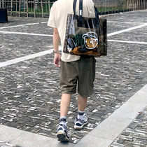 Finerworld Semi-Transparent PVC Single Shoulder Pack Large Tot Pack Waterproof Full Printing Trend