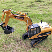 Oversized remote control electric excavator hook machine digging machine simulation rechargeable engineering car model boy toy large