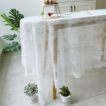 Vintage mesh openwork white lace cloth Rose tablecloth Picnic cloth cover cloth pendulum background cloth French