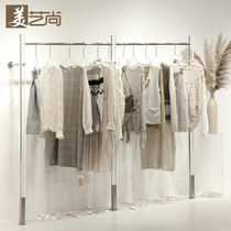 Clothing store Acrylic transparent wall rack hanger Nakajima rack Floor stand Womens store display rack Simple style