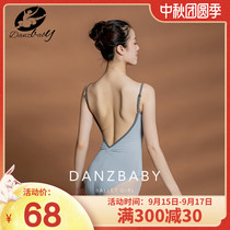 danzbaby ballet practice uniform adult female gymnastics uniform ballet base training suit suspenders dance body suit DZ210