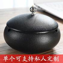 Hengcraftsman ceramic ashtray creative personality fashion with cover windproof household living room trend ashtray logo customization