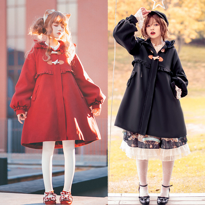 taobao agent Genuine jacket, demi-season woolen coat, Lolita style, increased thickness