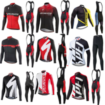 Lightning Fleet Clothing Male Long Sleeve Riding Suit Grabbing Suede Suit Mountain Bike Bike Jersey Autumn Winter Plus Suede Riding Suit