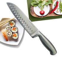 Sande knife small kitchen knife cooking Western kitchen knife cooking anti-stick grooved with sheath knife sleeve household stainless steel slicing knife