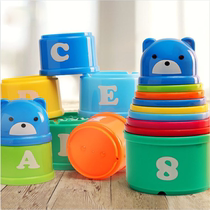Childrens stacked Cup toys multifunctional baby puzzle baby early education number letter stacked high set bowl stacked music