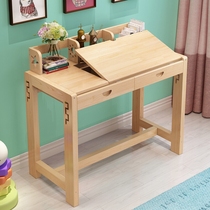 Solid Wood Childrens desk can lift childrens learning table and chair set table frame combination simple childrens writing desk desk desk