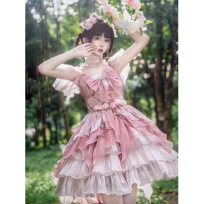 taobao agent Fuchsia dress, small princess costume, Lolita style, Lolita Jsk