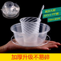Changda thickened food grade high-grade crystal disposable tableware four-piece transparent set Banquet bowls and chopsticks combination
