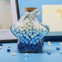 Stars folding bottles contain glass night light 520 creative straw jar boxes hand transparent wishes