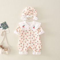 Newborn Baby Clothes Cute Princess Conjoined Clothes Woman Baby Spring Dress Khau Super Ocean Qi Suit Out Climbing And Climbing Clothes