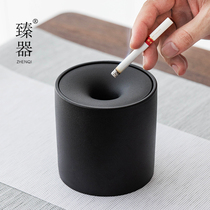 Zhen Ji creative fashion ceramic ashtray anti-ash with cover Zen home living room office room personality trend