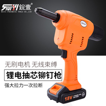 Ruiyi industrial grade rechargeable lithium battery brushless core-pulling rivet gun 18V power tool 6 4 riveting gun