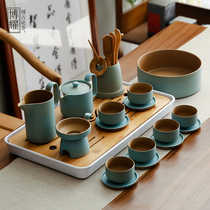 Boyao Japanese coarse pottery Kung Fu tea set Office and household simple ceramic teapot Teacup Light luxury gift box set