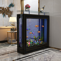 Light luxury fish tank Chinese style fish tank modern simple living room household screen Fish Tank bottom filter drainage ecological aquarium