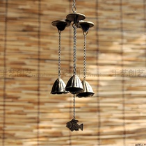 Three-Bell wind chimes southern cast iron antique handmade bell metal iron balcony gift bar ornaments