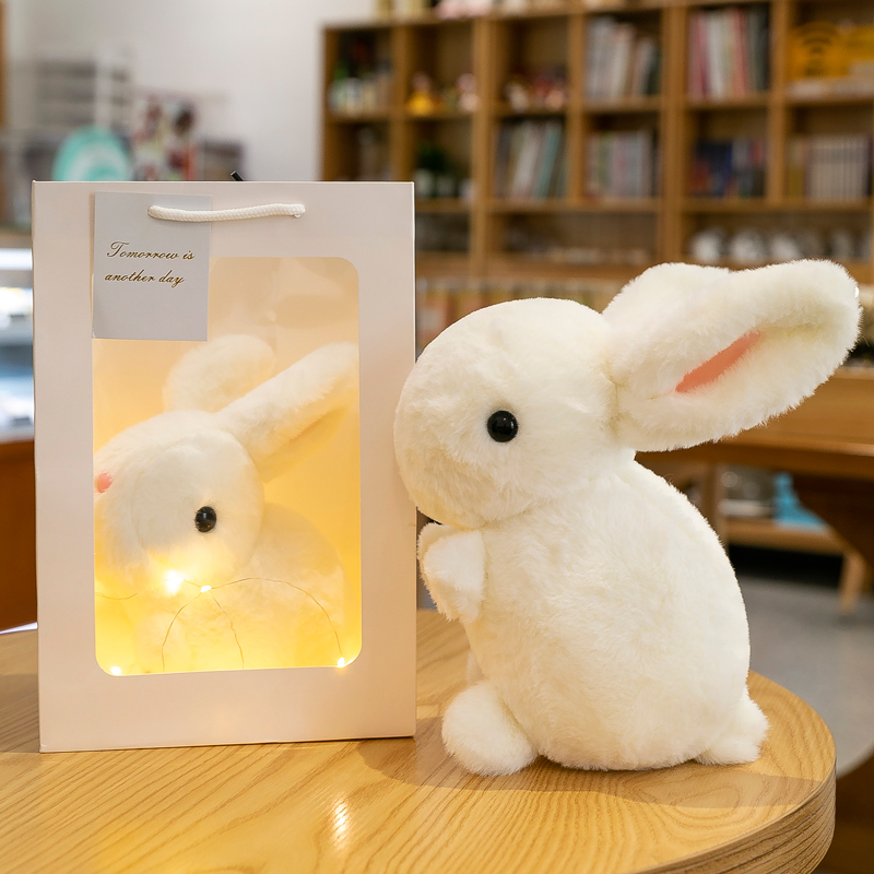 可爱仿真兔子礼盒装毛绒玩具公仔情侣一对布娃娃小白兔子中秋礼物