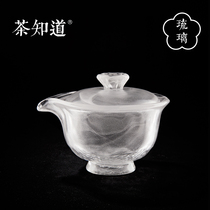 Teacup Yunqi glass cover bowl Teacup Single transparent hand grab pot Teapot Single Pot Kung Fu Tea tea bowl