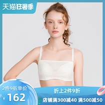 Love beauty underwear small chest gathered large lace solid color bandeau bra IM11AGU2