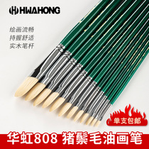 Korea imported Hwahong Huahong oil painting pen Watercolor gouache acrylic brush bristle oil painting pen 808 series