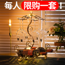 Red wine rack ornaments red wine tall cup holder hanging upside down shelf household wine cabinet decoration rack red wine rack