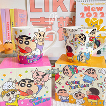 Wax Pen Small New Cup Mark Cup With Gift Box Spoon Student Cartoon Ceramic Cup Water Cup Home Coffee Cup Delivery