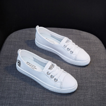 2021 Summer Light Mouth Little White Womens Shoes Summer Style A Foot Pedal Sloth Board Shoes 2022 New Flat Bottom 100 Hitch White Shoes