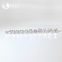 ERUI ) 18K gold real diamond earrings six claws with au750 classic ear bone nail Tanabata gift for girlfriend