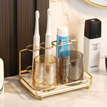 Light luxury couple toothbrush rack toilet supplies tooth seat toilet brush tooth Cup mouthwash cup set