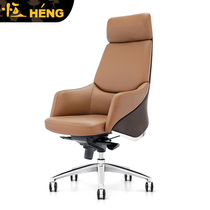 High-end Business Genuine Leather Boss Chair President Big Class Chair Long Sitting Comfort Office Body Ergonomic Chair Office Chair Subs