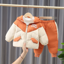 Baby winter light and thin down jacket inner set for boys and girls foreign winter clothes baby warm two-piece tide
