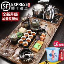 Niu Ren Zisha kung fu tea set set household living room ceramic teapot automatic induction cooker solid wood tea tray tea table