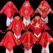 Hijab wedding Chinese style big red Xiuhe bride new Chinese embroidery net gauze Xi hijia head scarf Xiuhe