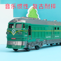 Childrens simulation train toy car high-speed rail car boy car baby 3-year-old model 6 drop resistance 5 pull back 2-4
