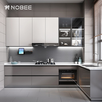 Nobeni modern simple solid wood cabinet custom overall stainless steel kitchen kitchen cabinet one-piece stove custom whole house