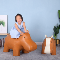 Creative oversized animal hippo stool skin doll shoe stool lion stool elephant seat giraffe cartoon stool